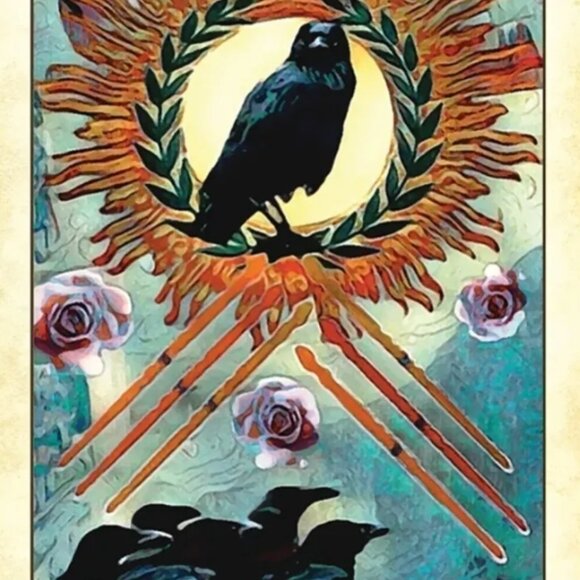Crow tarot MINI, familiar, pocket size, Rider-Waite, Beginner deck 128 page book - Picture 4 of 10